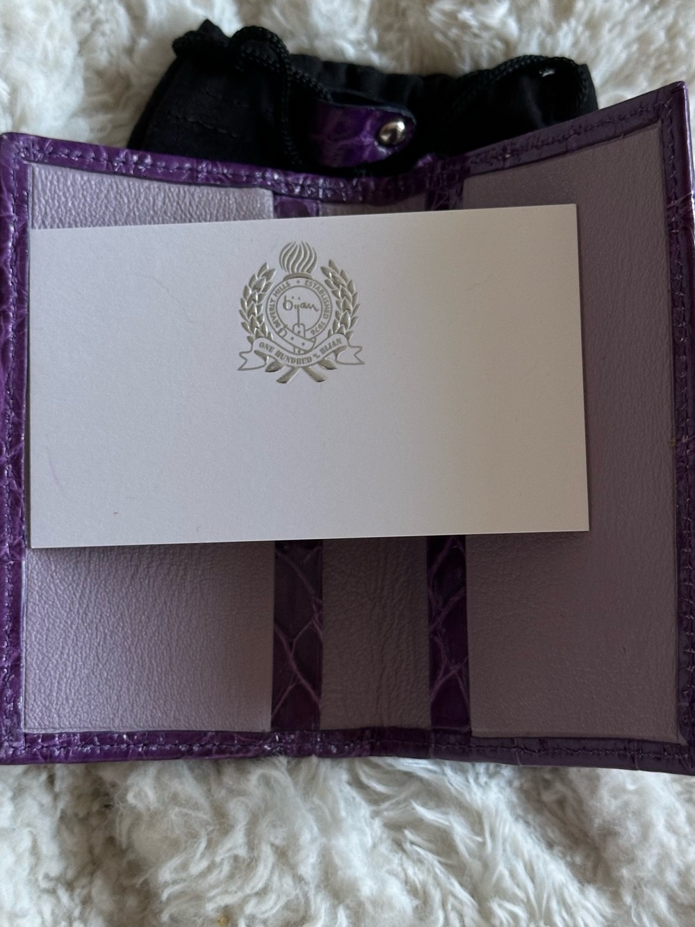 BIJAN PURPLE ALLIGATOR CARD HOLDER - Picture 12 of 12